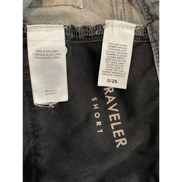 Lucky Brand Women’s Denim Jean Traveler Shorts Sz 0 Gray/Black Distress Frayed - Picture 10 of 14